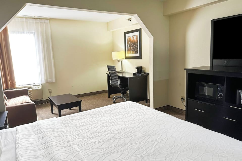 Sip coffee by the window and enjoy extra in-room conveniences.