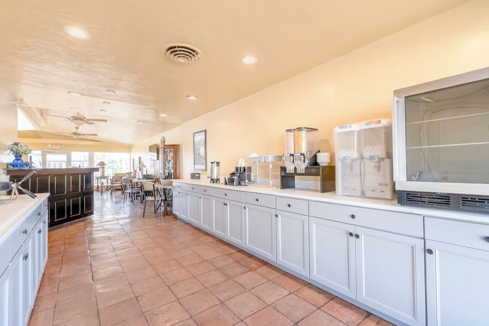 Start your morning with warm coffee in the breakfast area.