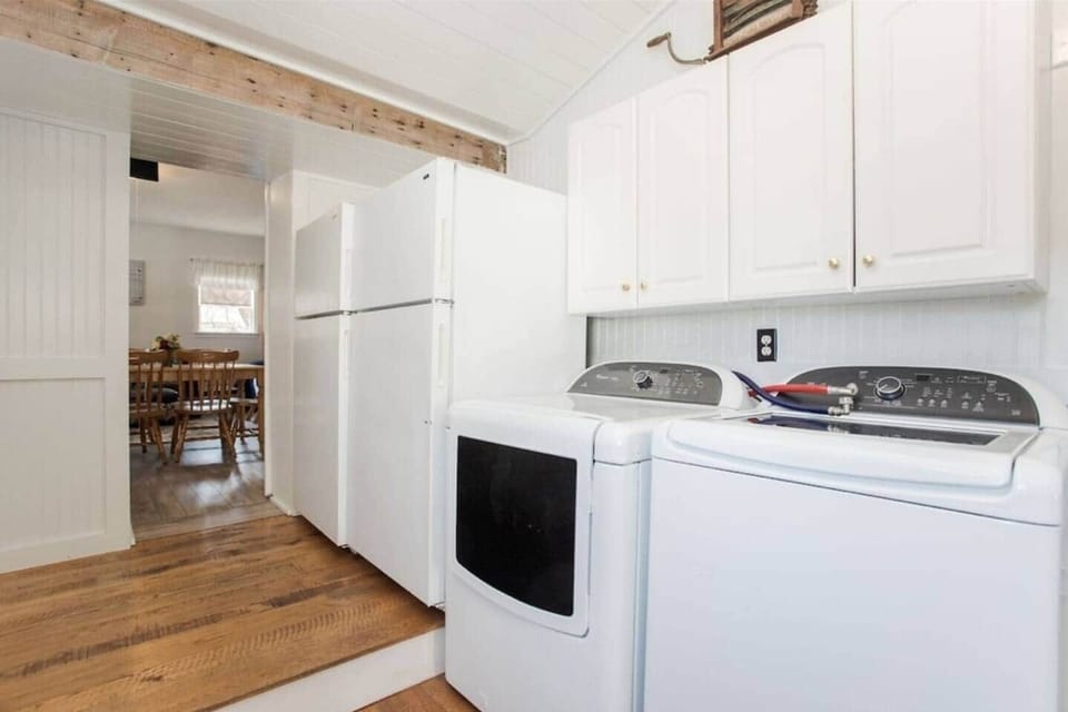 Washer, Dryer and Three refrigerators for lots of storage