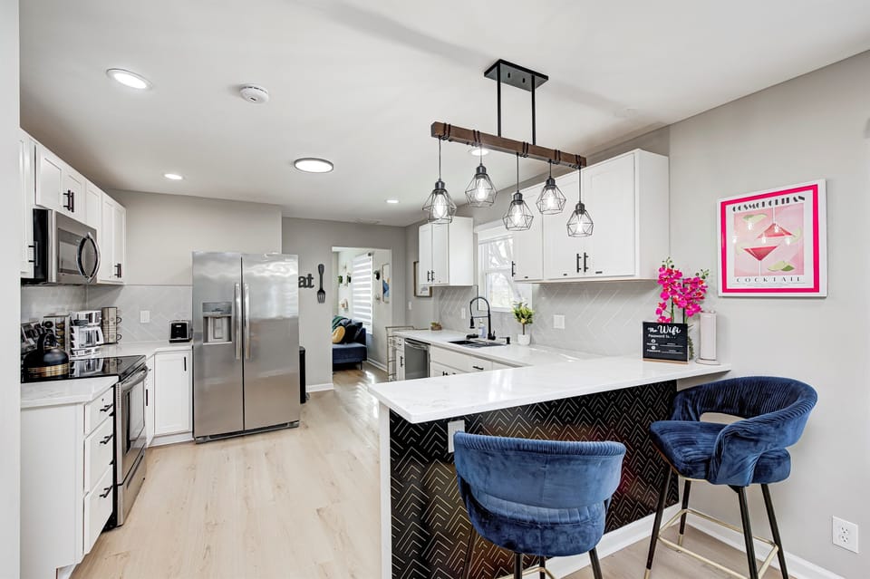 Fully stocked kitchen makes cooking easy — perfect for families and long stays