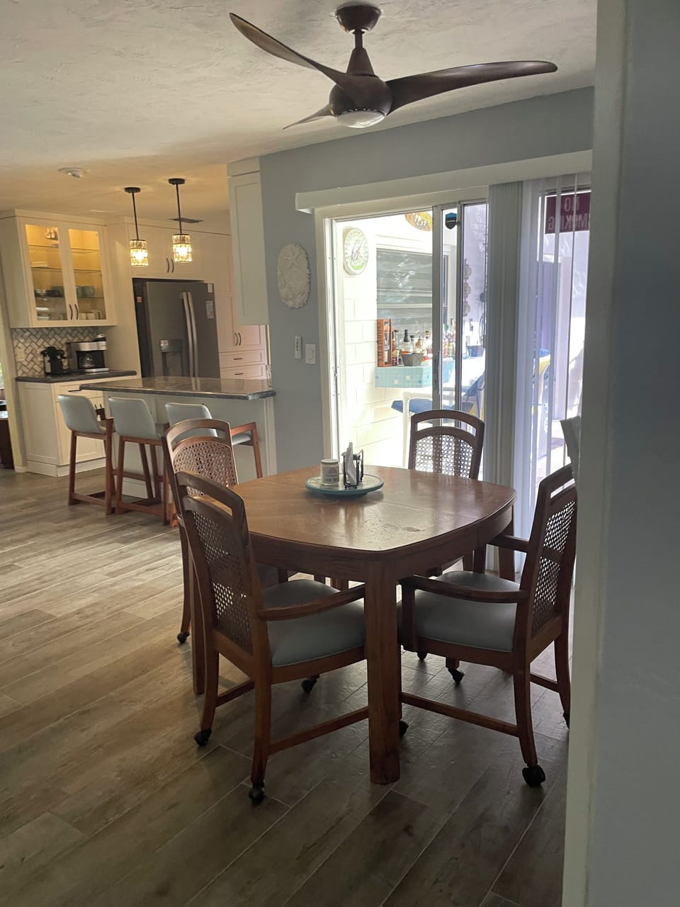 From guest hallway to kitchen