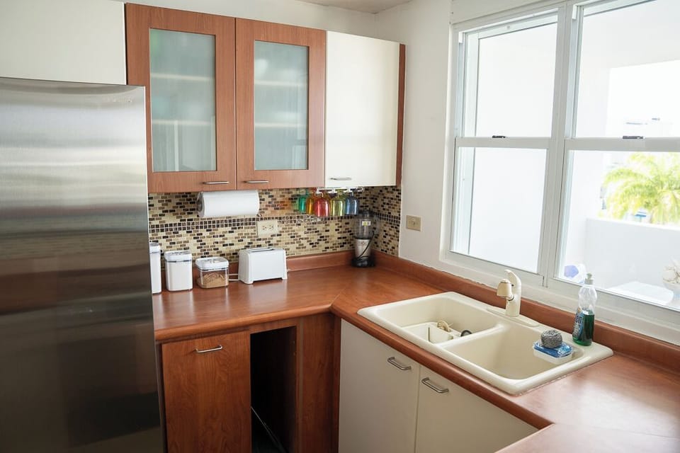 Well-stocked kitchen.