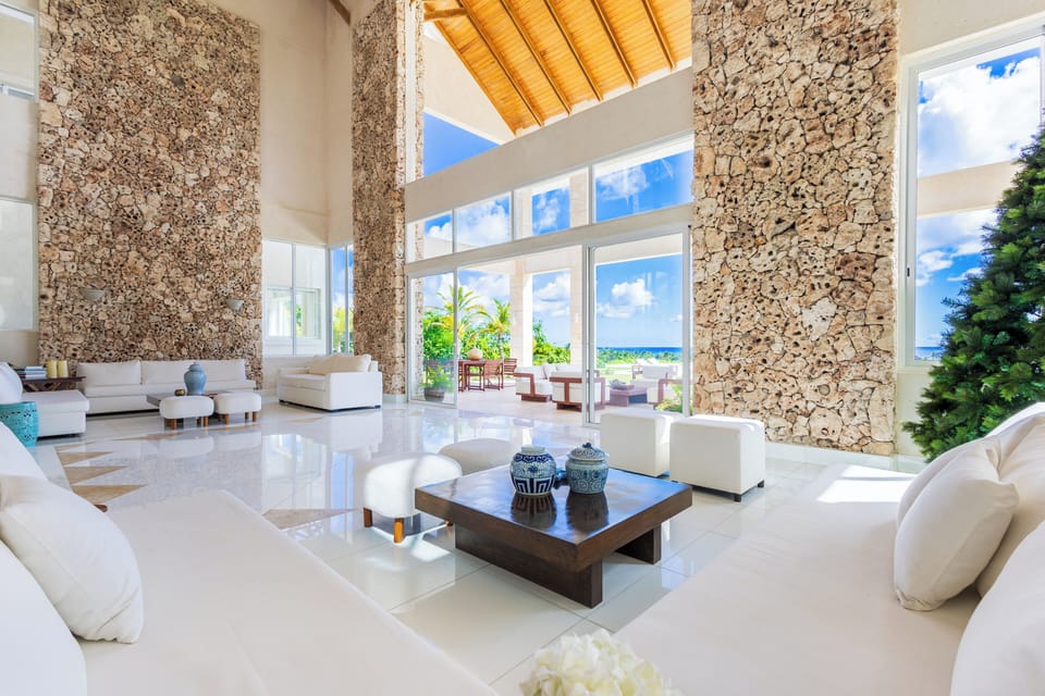 Bright modern interiors with soaring ceilings