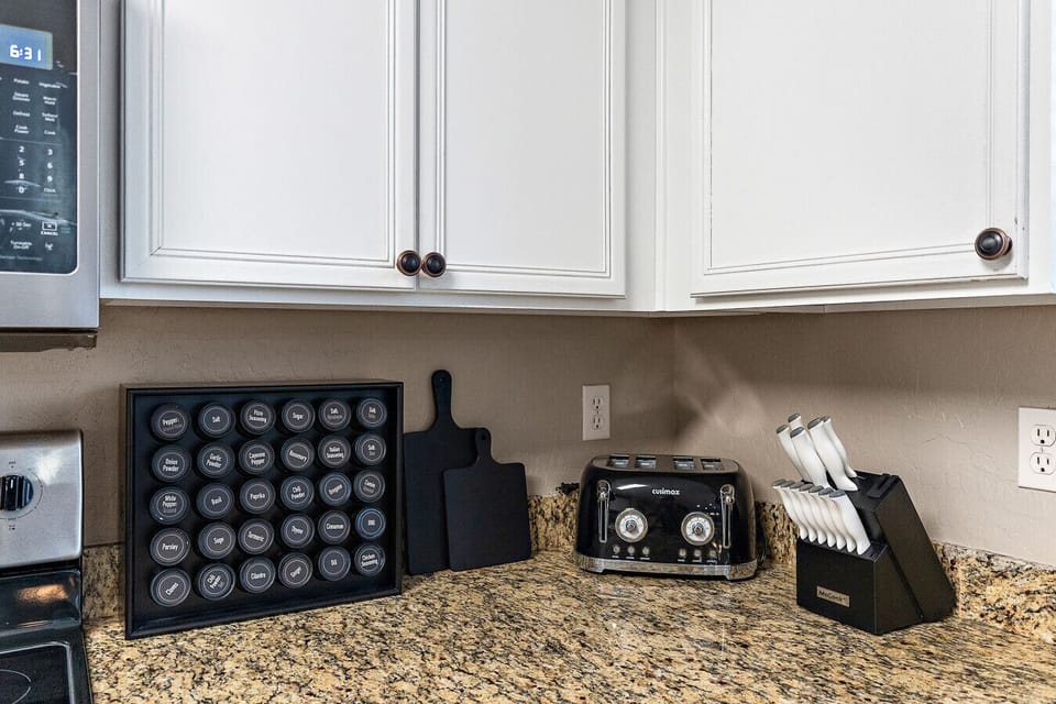 “Thoughtfully organized with premium spices, modern appliances, and easy-to-use cookware.”