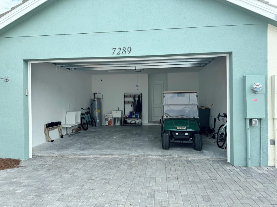 garage with golf cart