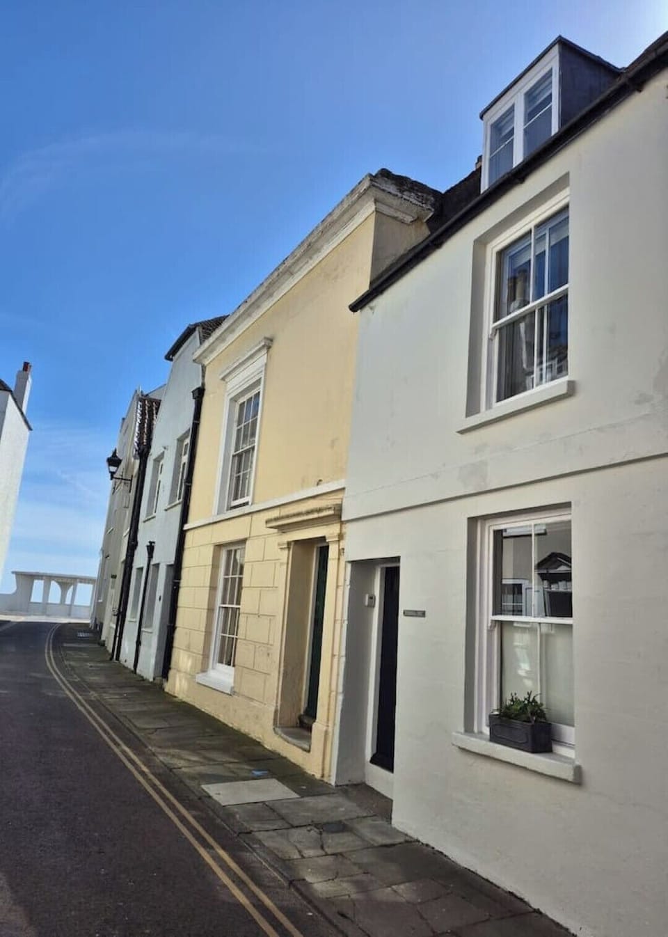 Front of the house looking towards the sea shelter at the top of Farrier Street 