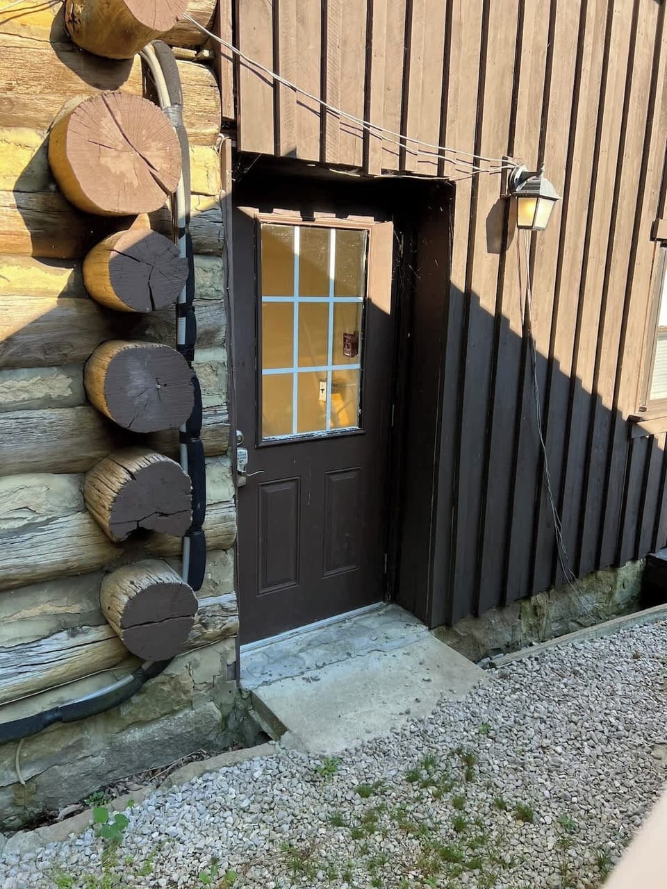 This is the door guests will enter and go up a full flight of stairs to the space. 