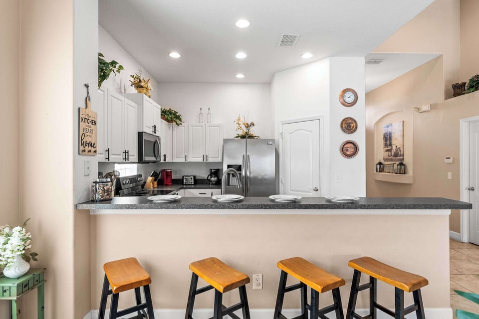 Counter seating at the full kitchen