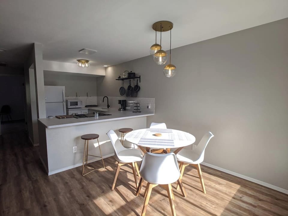 Open concept kitchen and dining