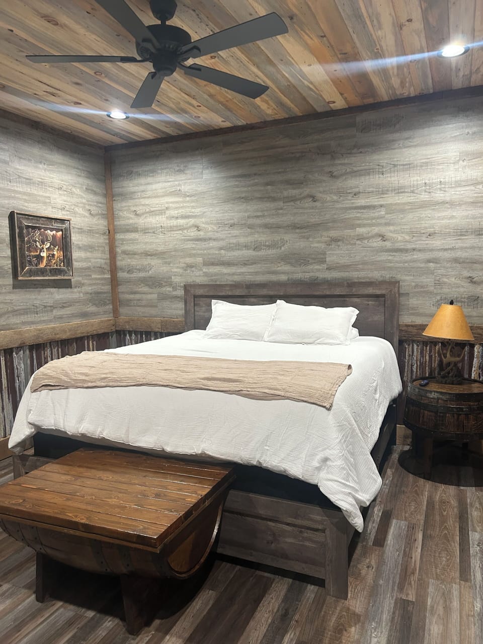 Bedroom #3 with a king-size bed & t.v.