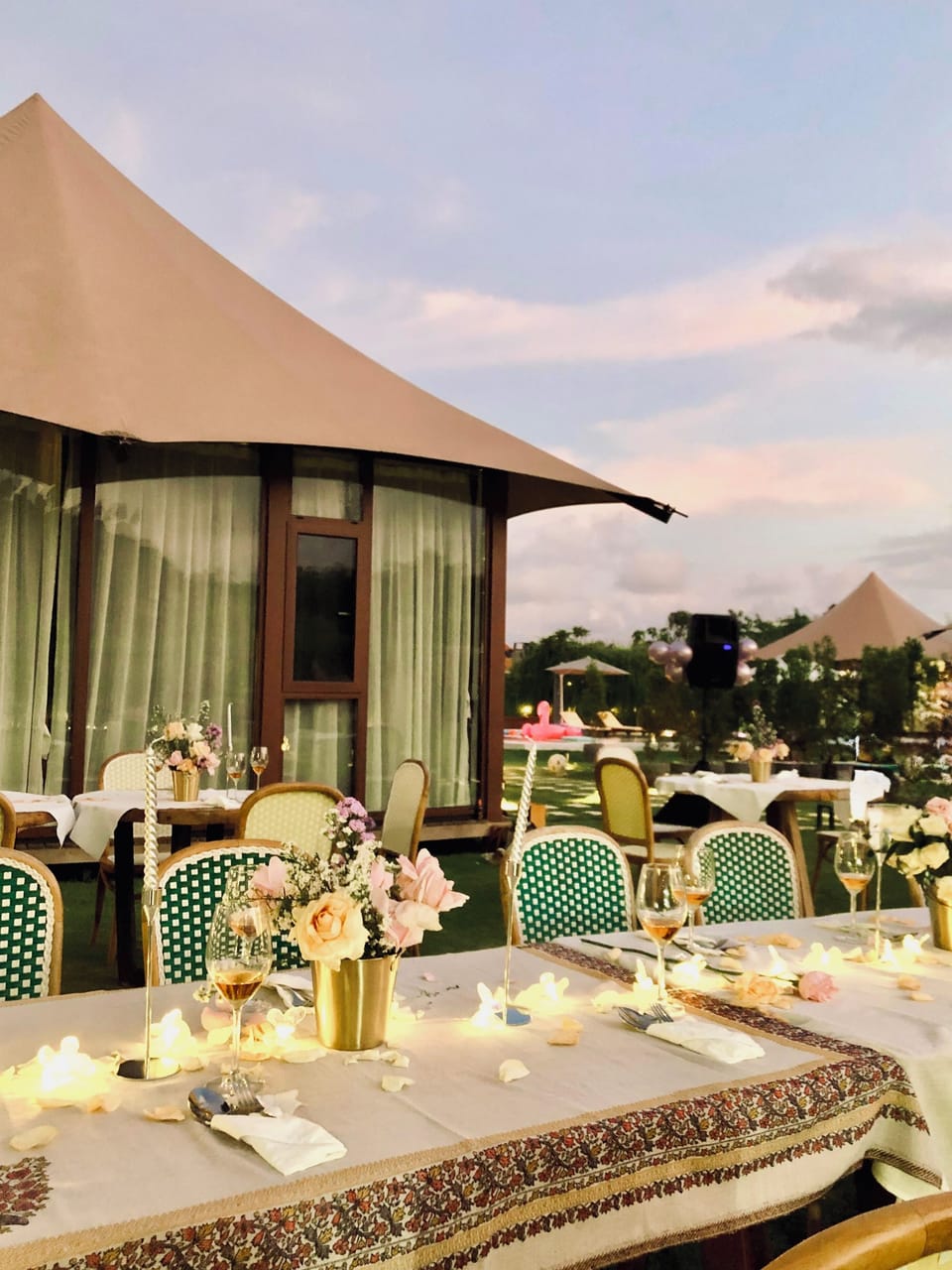 Outdoor banquet area