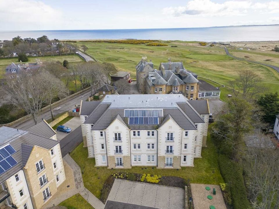 Aerial view of the apartment block