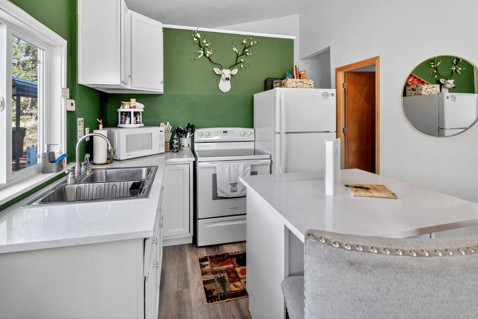 Indoors, Kitchen, Appliance, Refrigerator, Microwave