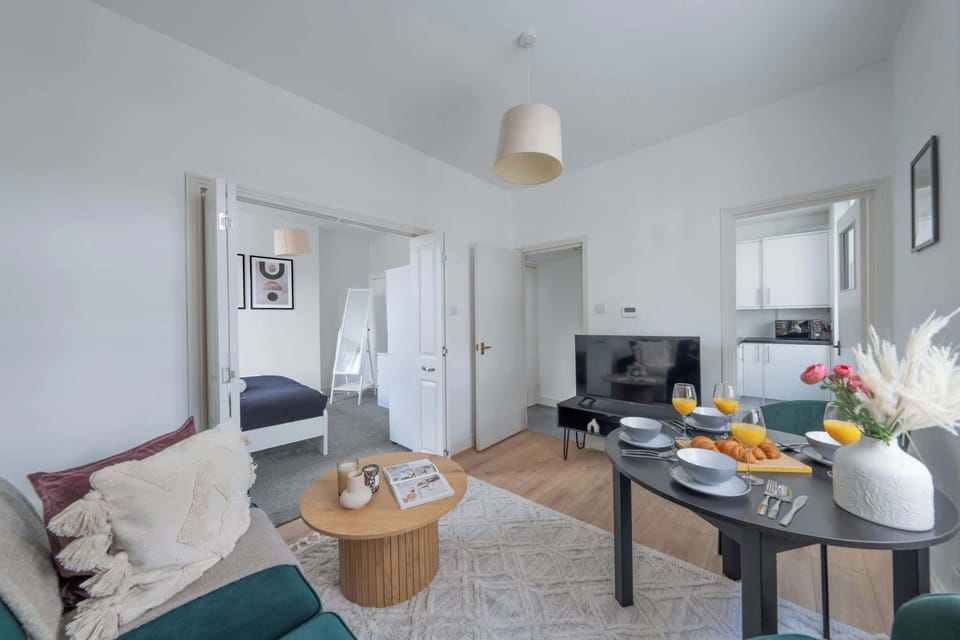 The open-plan living and dining area