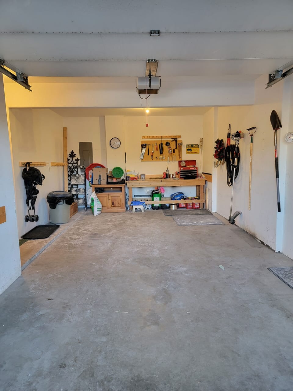 Oversized garage.  In front of garage there is an overhang for 2nd car