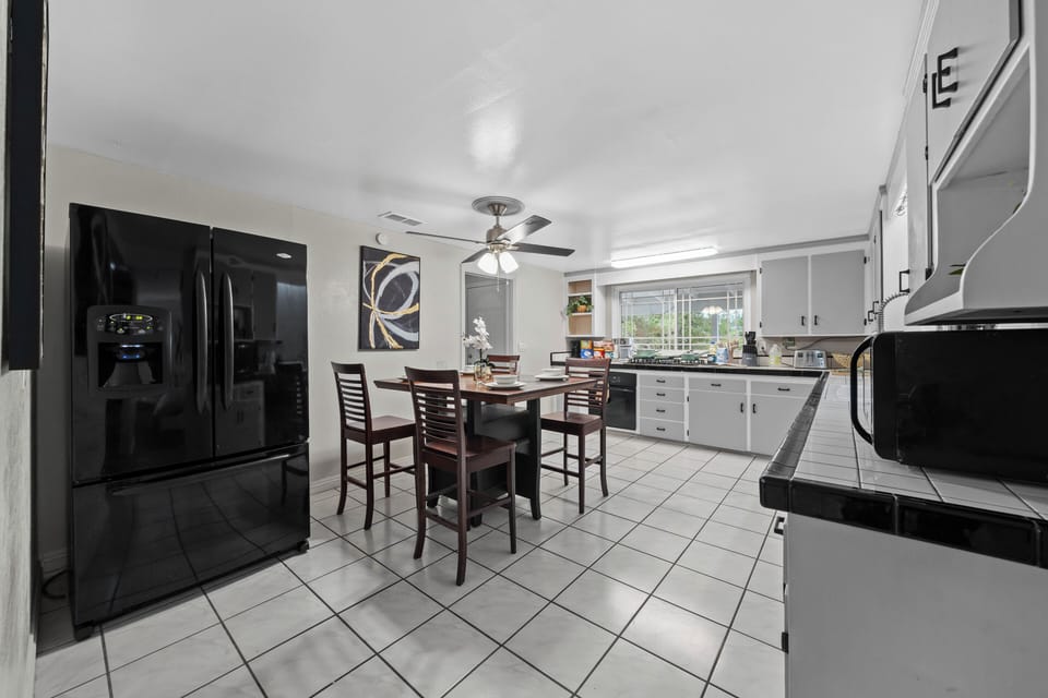 Kitchen thoughtfully stocked with everything needed for meal preparation