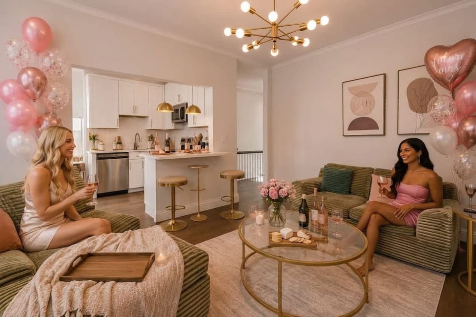 LOADS OF SPACE FOR THE WHOLE BRIDAL PARTY! Celebrate the bride in style! 🥂 Gather your favorite people for rosé, charcuterie, games, and unforgettable memories. The perfect Savannah stay for bridal parties, bachelorettes, and girls' weekends!