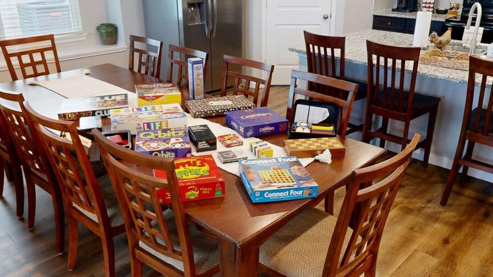 Fully stocked board games and card games for hours of family fun