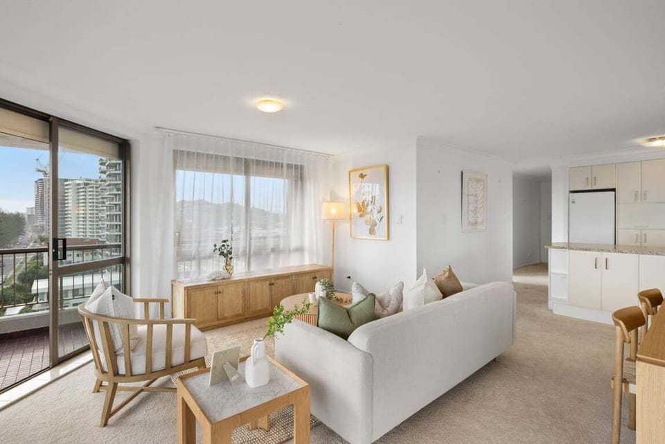 Relax in the comfortable, light-filled living space.