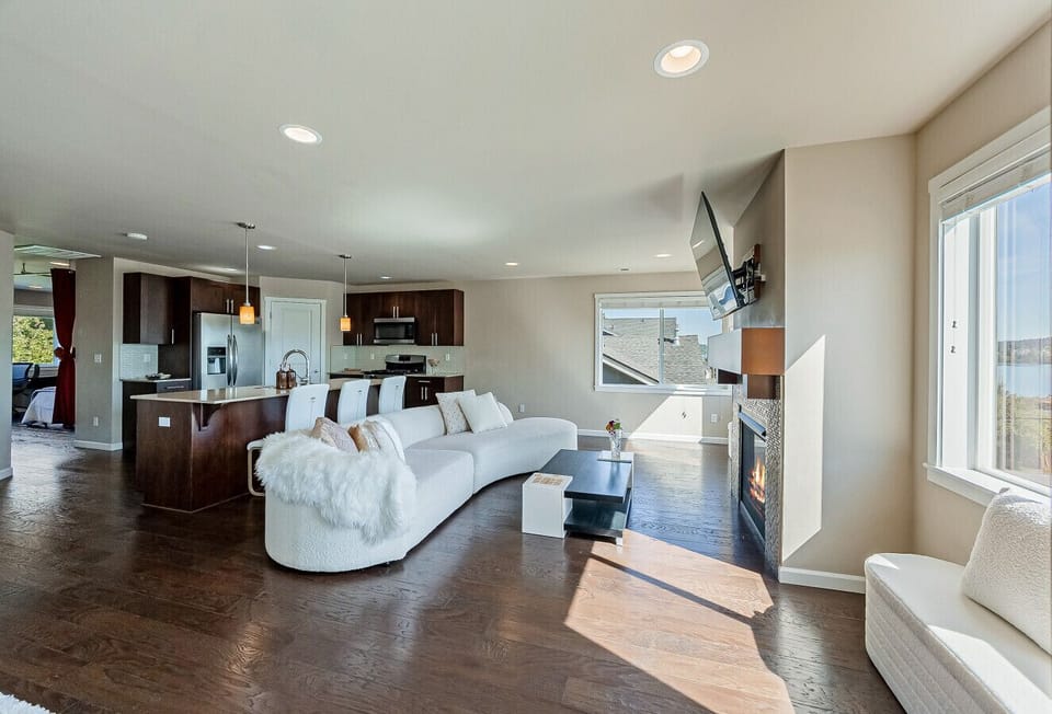 Living room and kitchen