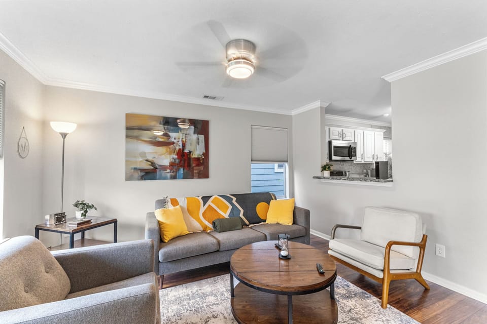 Living room open to kitchen