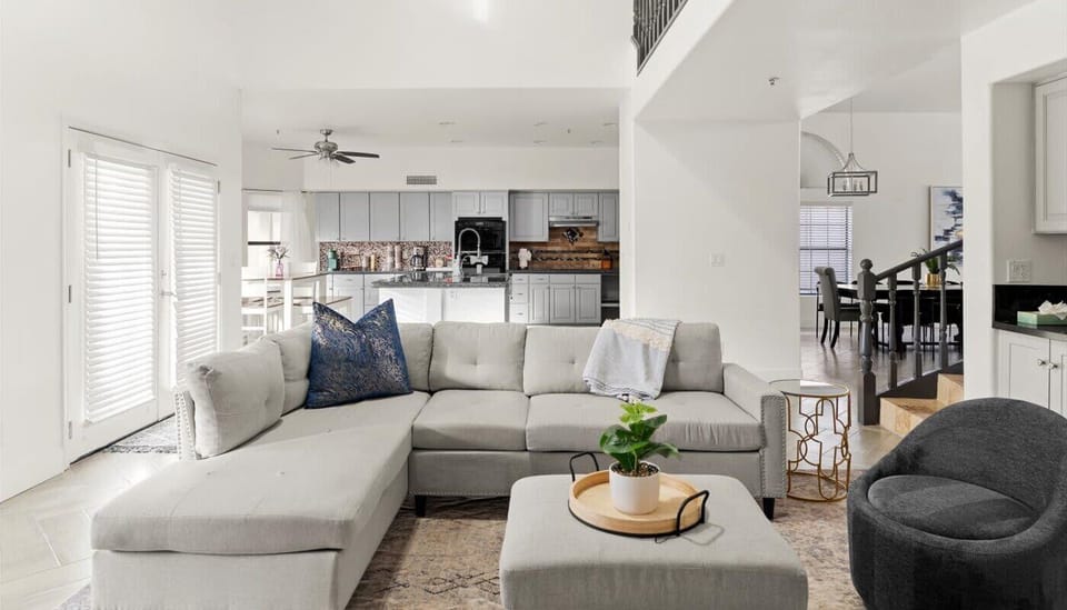 Kick back, relax, and feel right at home. Spacious seating and cozy vibes make this living room the ultimate hangout spot.