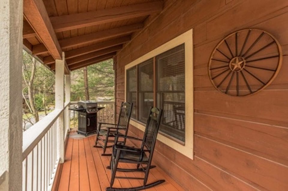 Porch Paradise awaits! Sip coffee in rocking chairs, with a grill ready for evening barbecues!