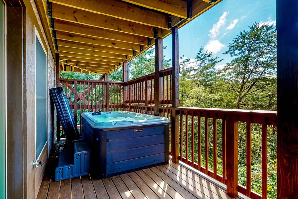 Hot Tub Retreat, unwind in your private hot tub with stunning forest views and fresh mountain air!