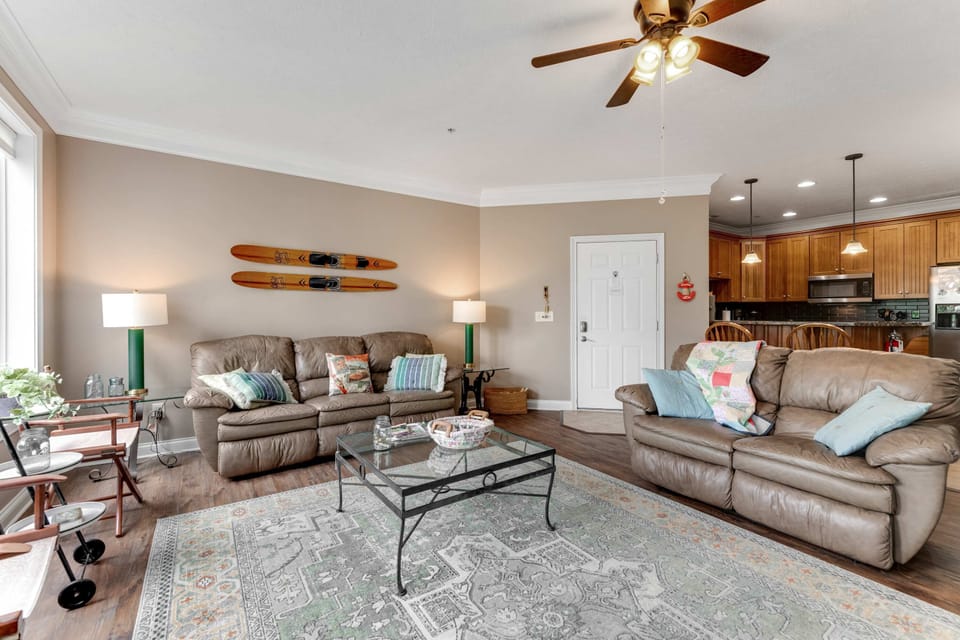 Spacious seating and vintage decor perfect for relaxation or game nights!