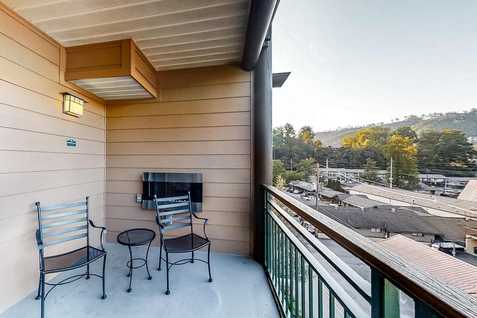 Balcony Retreat awaits. And, savor mountain views while sipping coffee by the fireplace!