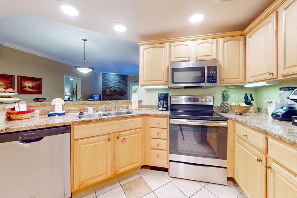 Whip up delicious meals in this well-equipped space with modern appliances!