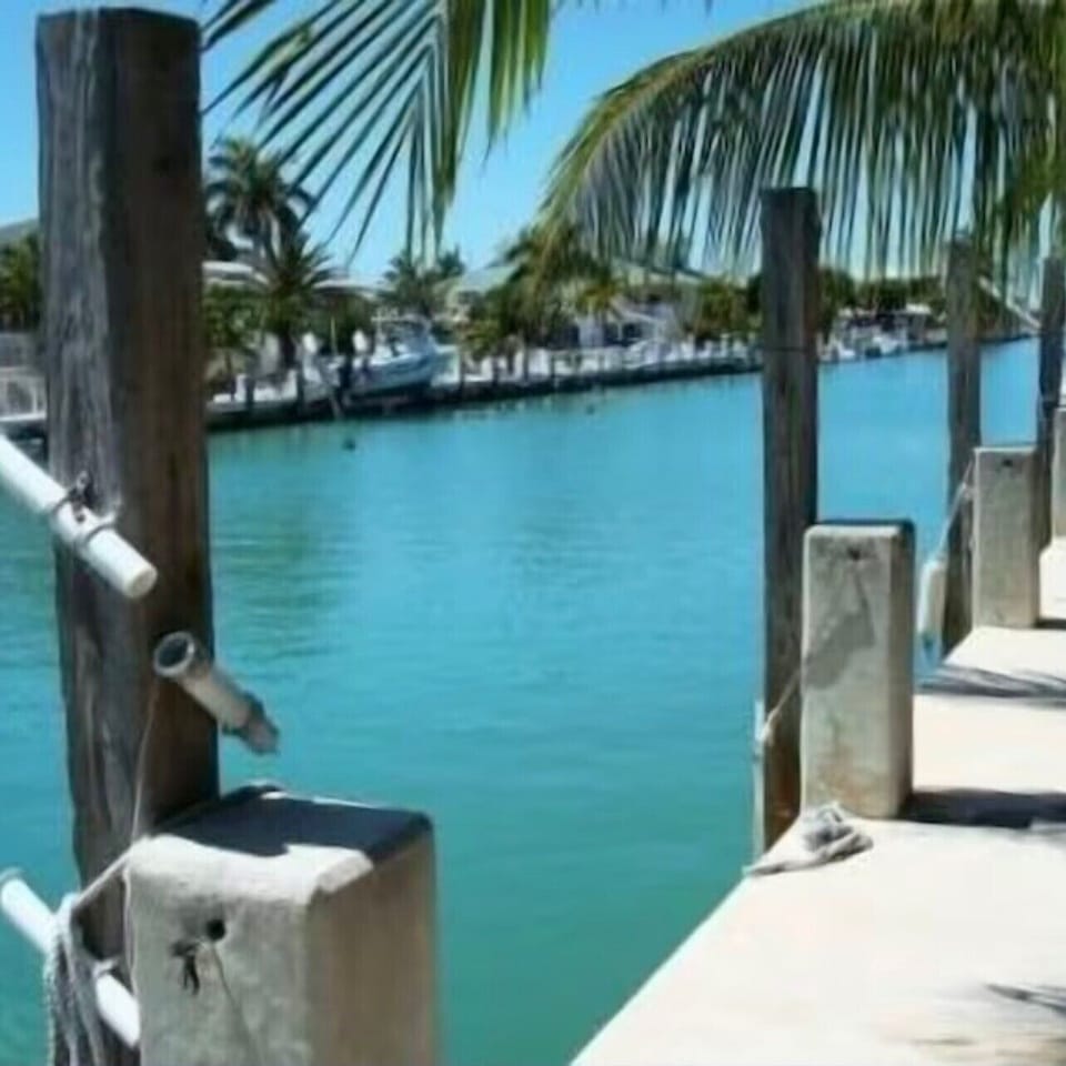 The view looking down the canal with access to the Atlantic or Gulf.