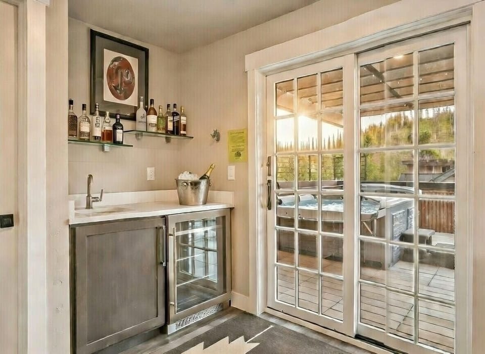 Beverage fridge to make refueling from the rooftop lounge a breeze!