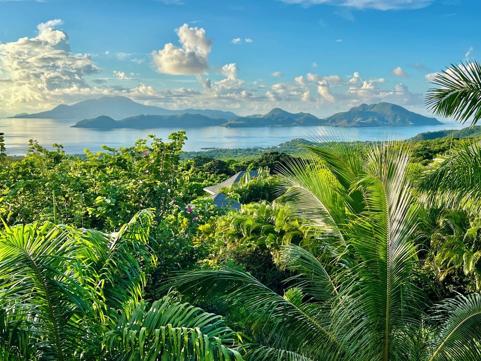Lush Hillside Setting with Caribbean Sea Views
