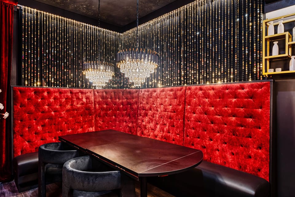 Entertainment area with pool table, karaoke, and mini bar