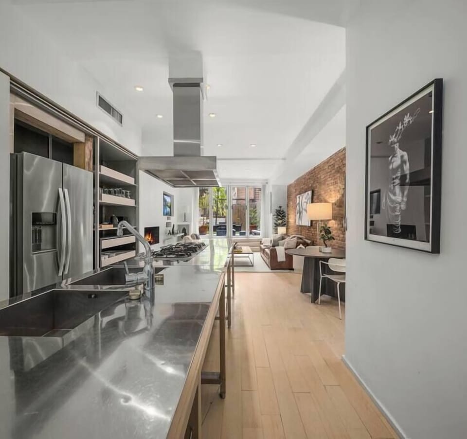 Floor through apartment for open living.