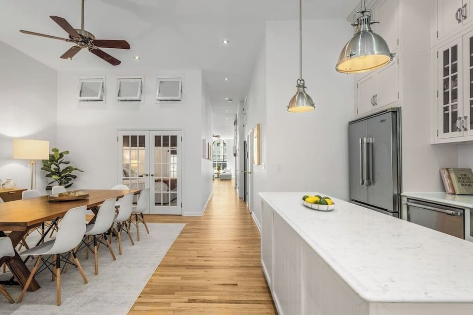 Floor-through loft style apartment with plenty of sunlight throughout the unit.