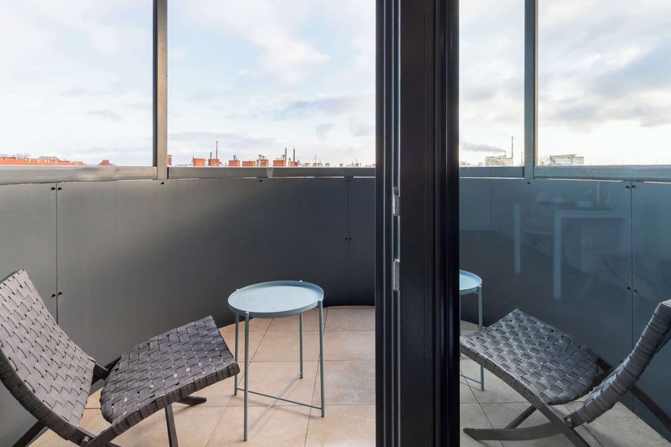 Furnished balcony.