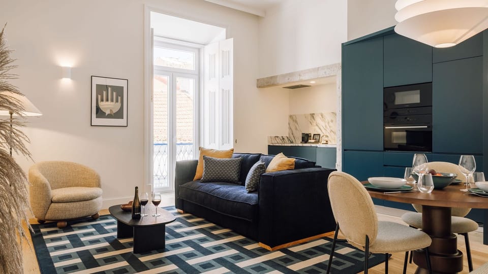 Natural light floods this serene living room, blending comfort with sophisticated design.
 #AndoLiving #Portugal #Santos #LisbonLiving #InteriorGoals