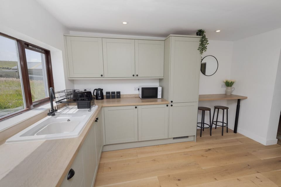 Spacious kitchen with lovely views