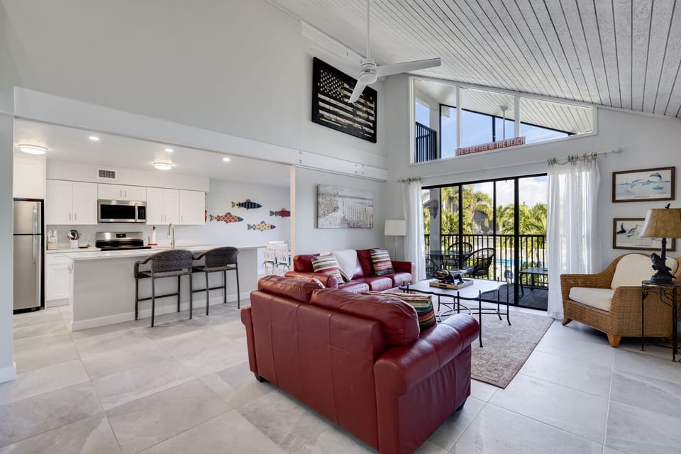 Open living area with sleeper sofa