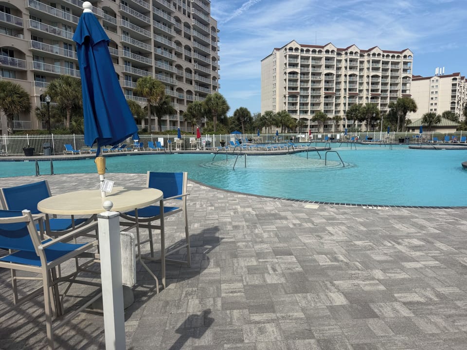 Large resort style pool nearby