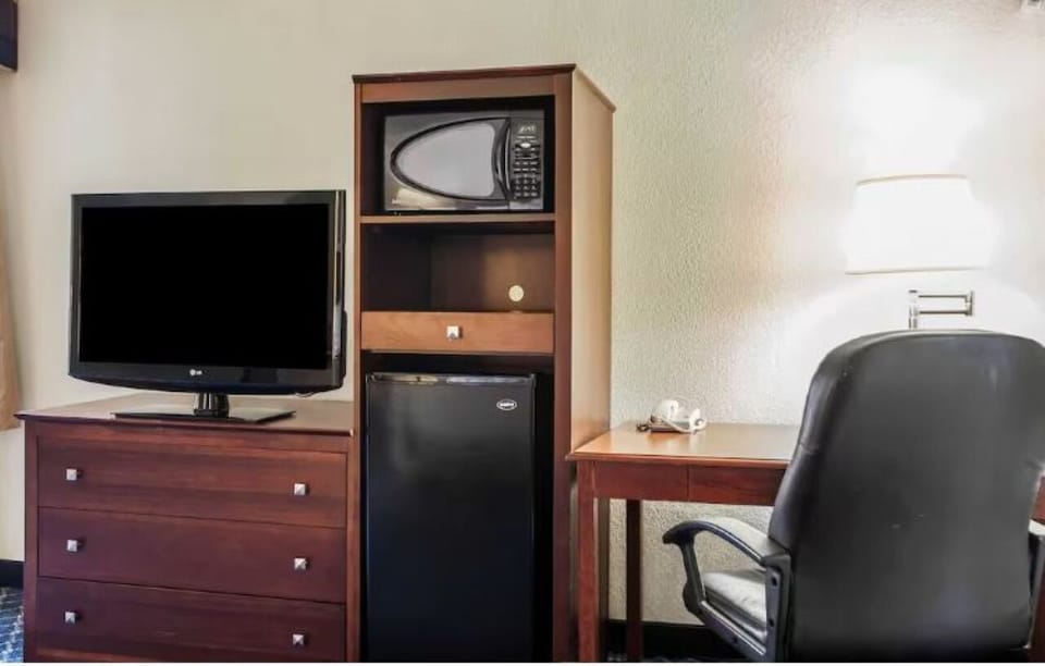 Refresh snacks and catch a movie from your cozy desk.