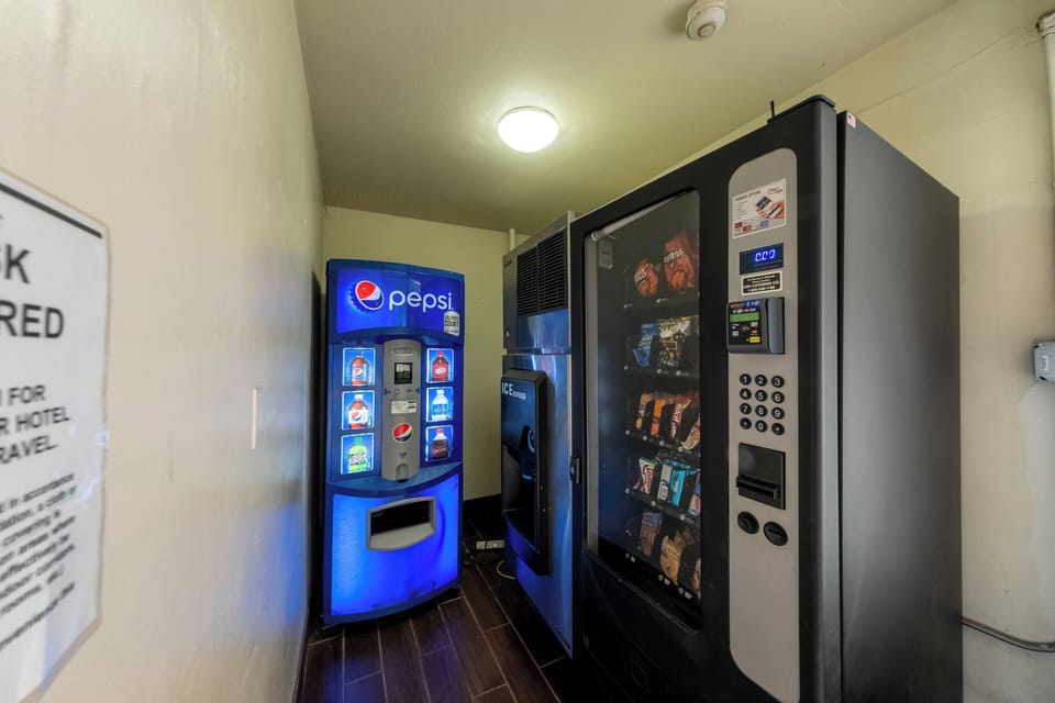 Grab late-night snacks and drinks quickly from on-site vending.