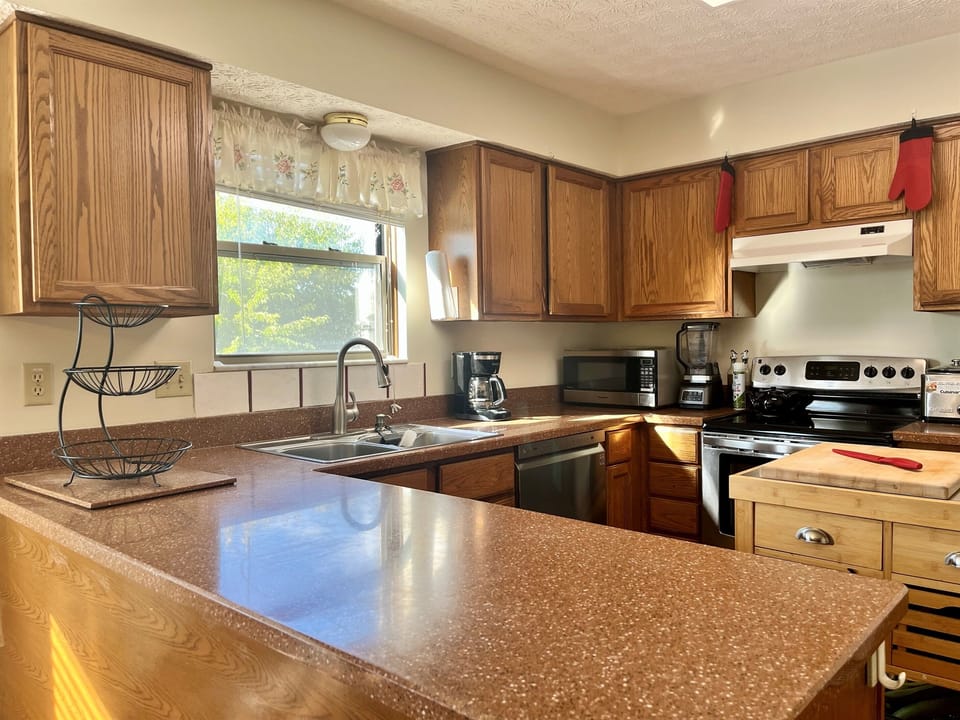 The well-stocked kitchen