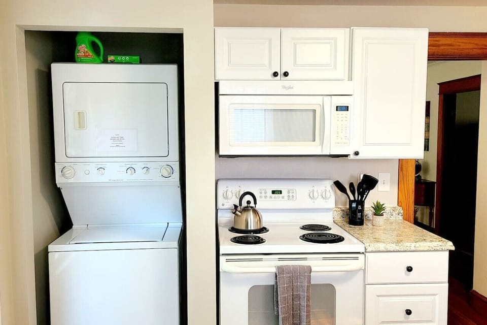 Washer and dryer in the kitchen
