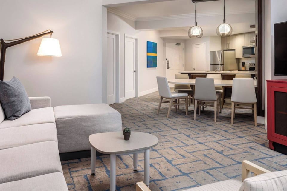 Spacious unit can sleep up to eight guests.