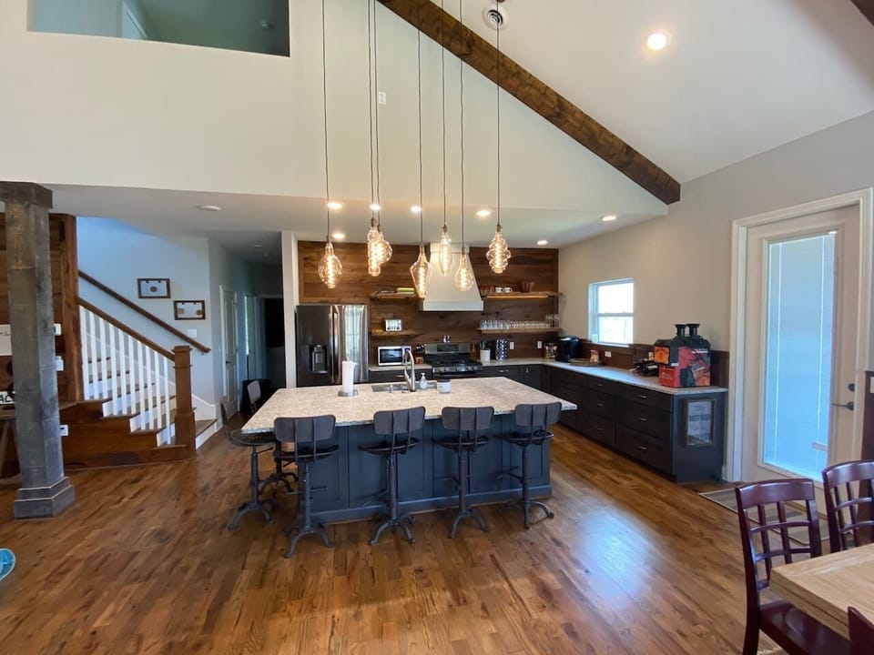 Large kitchen for prep and cooking for large groups.