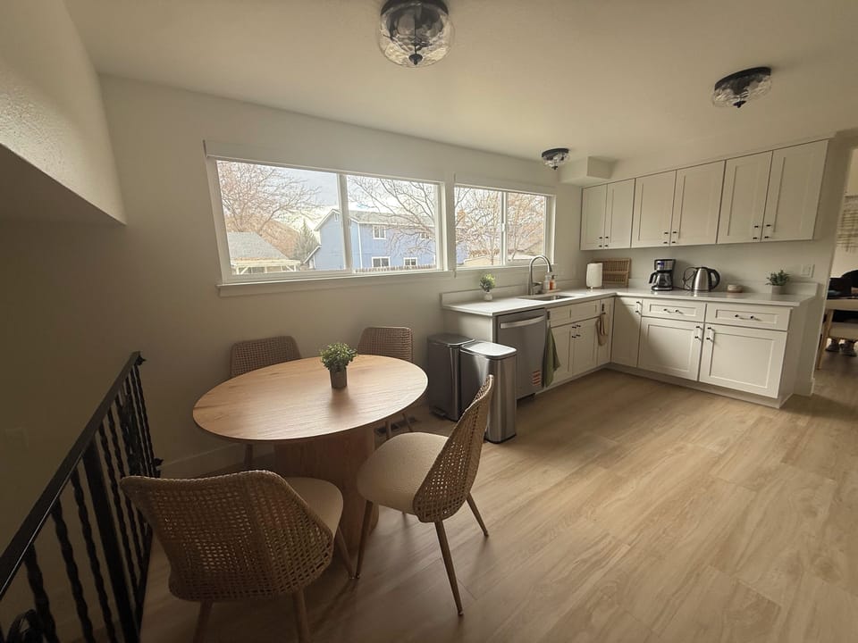 Full kitchen with all kinds of appliance
