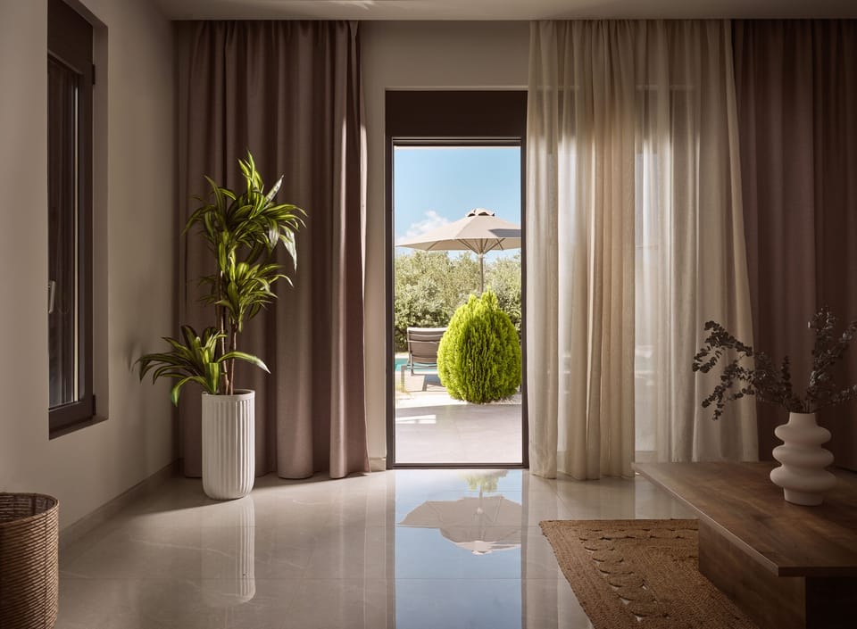 The pool offers a quiet escape framed by lush gardens and open skies.